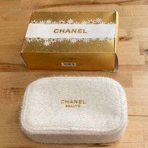 Chanel White Cream Cosmetic Case